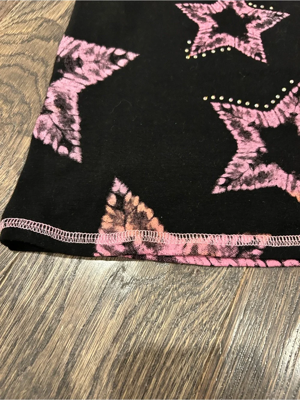 Baby Sara Black Dress with Pink Tie-Dye Stars- Sequin and Stud detailing Size 3T